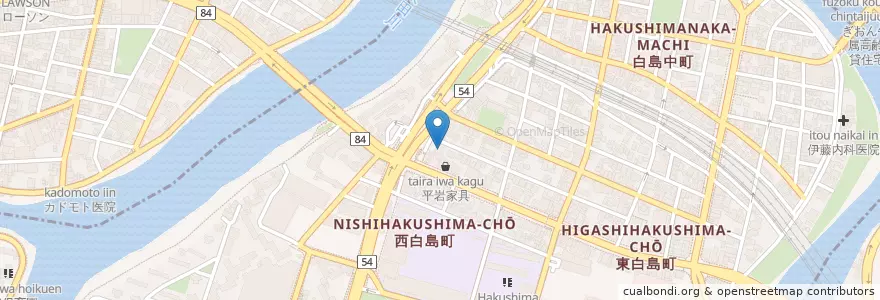 Mapa de ubicacion de 洞門寺 en Japan, Präfektur Hiroshima, Hiroshima, 中区.