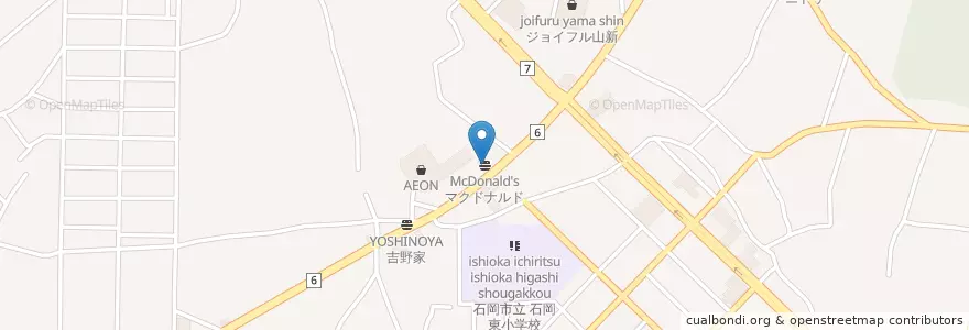 Mapa de ubicacion de マクドナルド en Japon, Préfecture D'Ibaraki, 石岡市.