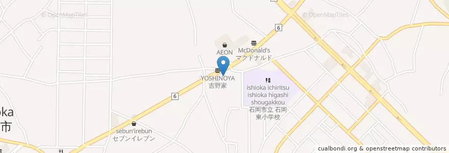 Mapa de ubicacion de すき家 en 日本, 茨城県, 石岡市.