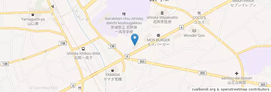 Mapa de ubicacion de 石岡市消防本部 en Japon, Préfecture D'Ibaraki, 石岡市.