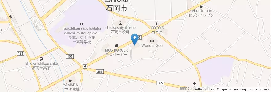 Mapa de ubicacion de 石岡警察署 en 日本, 茨城県, 石岡市.