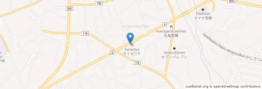 Mapa de ubicacion de サイゼリヤ en Japonya, 茨城県, 石岡市.