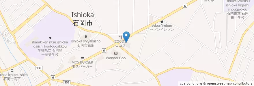 Mapa de ubicacion de カラオケ コート・ダジュール en Japonya, 茨城県, 石岡市.