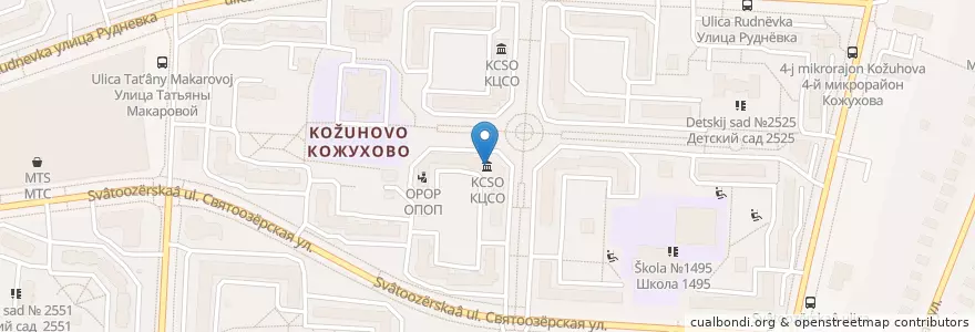 Mapa de ubicacion de КЦСО en روسيا, Центральный Федеральный Округ, Москва, Восточный Административный Округ, Район Косино-Ухтомский.