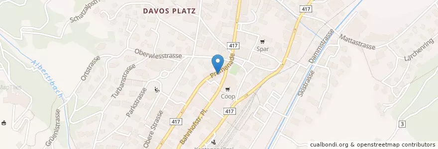 Mapa de ubicacion de Kaffeeklatsch en Switzerland, Grisons, Prättigau/Davos, Davos.