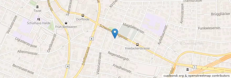 Mapa de ubicacion de Zürich Oerlikon / Salvatorstrasse en Svizzera, Zurigo, Distretto Di Zurigo, Zurigo.