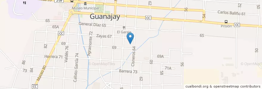 Mapa de ubicacion de Ciudad de Guanajay en Куба, Артемиса, Guanajay, Ciudad De Guanajay.