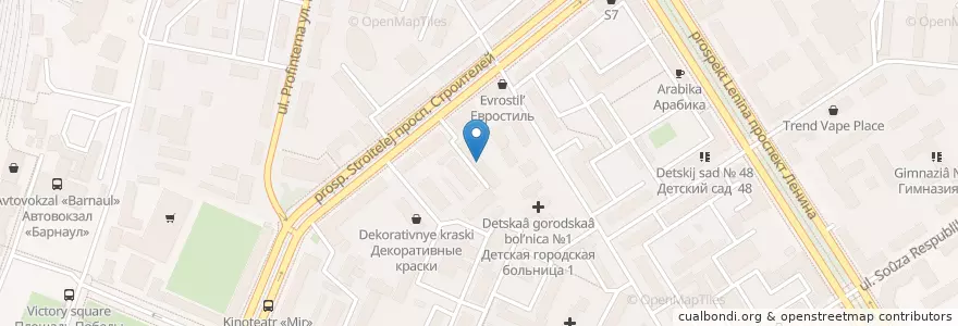 Mapa de ubicacion de ВТБ en Rusia, Сибирский Федеральный Округ, Алтайский Край, Городской Округ Барнаул.