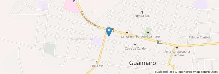 Mapa de ubicacion de Ciudad de Guaimaro en Cuba, Camagüey, Guáimaro, Ciudad De Guaimaro.