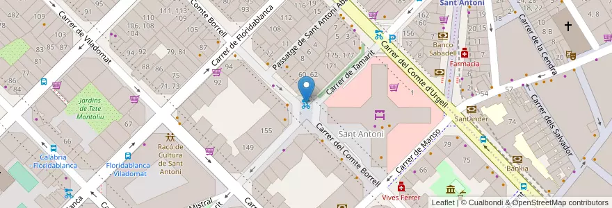 Mapa de ubicacion de 113 - Carrer de Compte Borrell en 西班牙, Catalunya, Barcelona, Barcelonès, Barcelona.