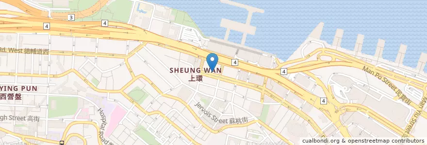 Mapa de ubicacion de HSBC Sheung Wan Branch en 중국, 광둥성, 홍콩, 홍콩섬, 신제, 中西區 Central And Western District.