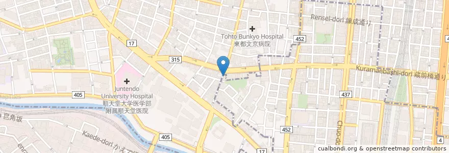 Mapa de ubicacion de ドトールコーヒーショップ en 日本, 東京都, 文京区, 千代田区.