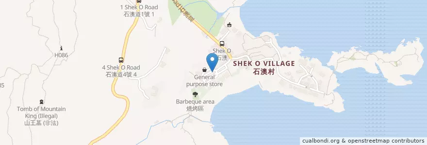 Mapa de ubicacion de Shek O Beach Car Park en 中国, 广东省, 香港 Hong Kong, 香港島 Hong Kong Island, 新界 New Territories, 南區 Southern District.