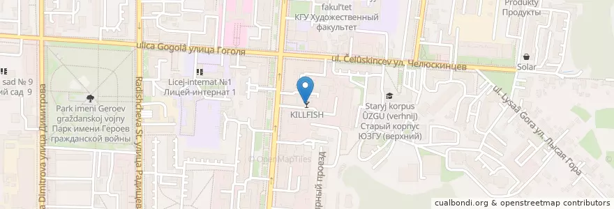 Mapa de ubicacion de BAR&GRILL «Серебряная FABRIKA» en Russland, Föderationskreis Zentralrussland, Oblast Kursk, Курский Район, Городской Округ Курск.