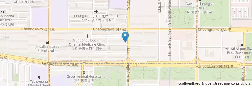 Mapa de ubicacion de 누리 아파트 en 大韓民国, 大田, 西区, 월평동.
