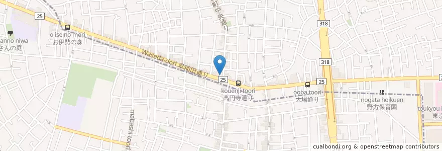 Mapa de ubicacion de 植田歯科 en 日本, 東京都, 杉並区.