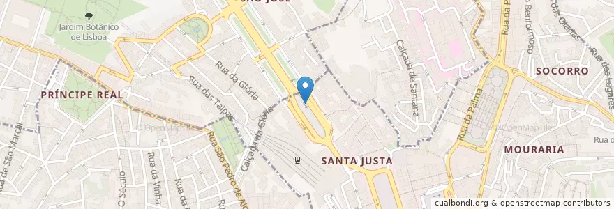 Mapa de ubicacion de Parque Restauradores en 포르투갈, Área Metropolitana De Lisboa, Lisboa, Grande Lisboa, 리스본.