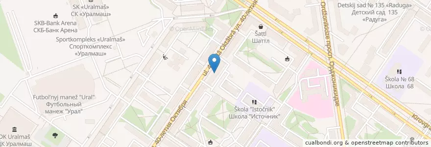 Mapa de ubicacion de Гос. аптека en ロシア, ウラル連邦管区, スヴェルドロフスク州, エカテリンブルク管区.