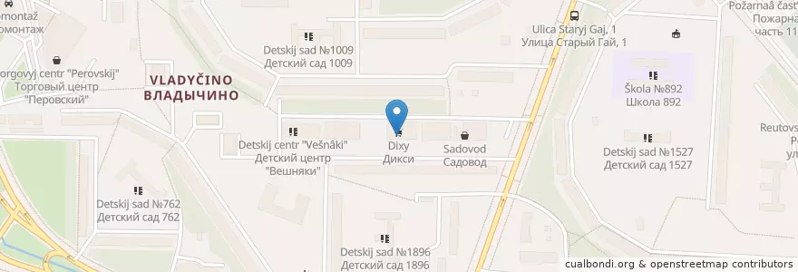 Mapa de ubicacion de Отделение связи №111402 en Rússia, Distrito Federal Central, Москва, Восточный Административный Округ, Район Вешняки.