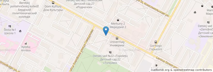 Mapa de ubicacion de Бердская en Rusya Federasyonu, Сибирский Федеральный Округ, Novosibirsk Oblastı, Городской Округ Бердск.