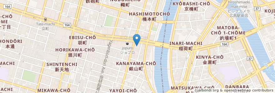 Mapa de ubicacion de 広島銀行銀山町支店 en Japon, Préfecture De Hiroshima, Hiroshima, 中区, 南区.