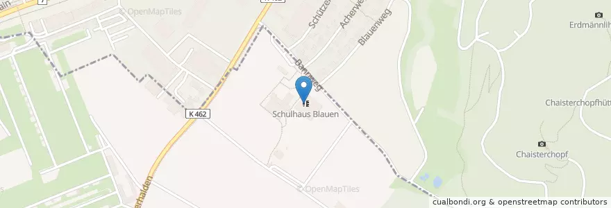 Mapa de ubicacion de Schulhaus Blauen en Svizzera, Argovia, Bezirk Laufenburg, Laufenburg.