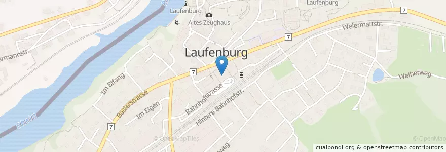 Mapa de ubicacion de Dentalteam Laufenburg en Germany, Baden-Württemberg, Regierungsbezirk Freiburg, Landkreis Waldshut, Laufenburg (Baden).
