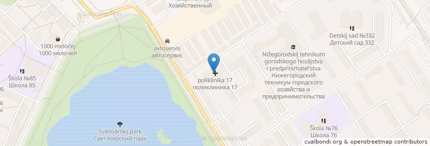 Mapa de ubicacion de поликлиника 4 от 12 больницы en ロシア, 沿ヴォルガ連邦管区, ニジニ・ノヴゴロド州, ニジニ・ノヴゴロド管区.