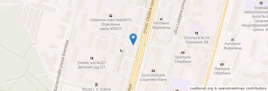 Mapa de ubicacion de ВТБ en Rusia, Приволжский Федеральный Округ, Башкортостан, Городской Округ Уфа.