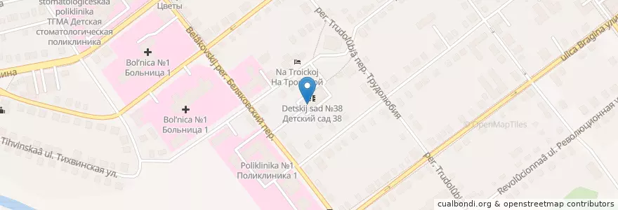 Mapa de ubicacion de Детский сад №38 en Russland, Föderationskreis Zentralrussland, Oblast Twer, Городской Округ Тверь, Калининский Район.