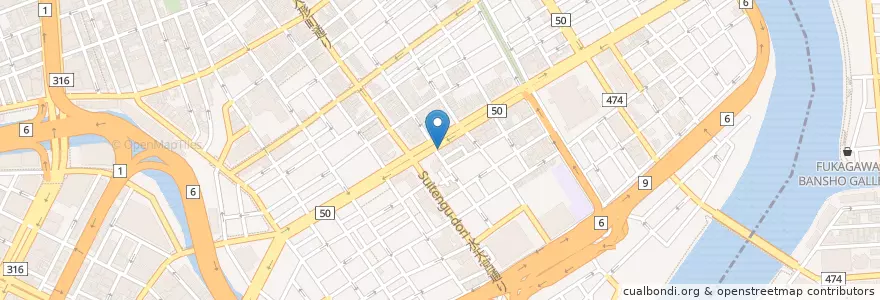 Mapa de ubicacion de 水天宮ファーマシイ en 日本, 东京都/東京都, 中央区.