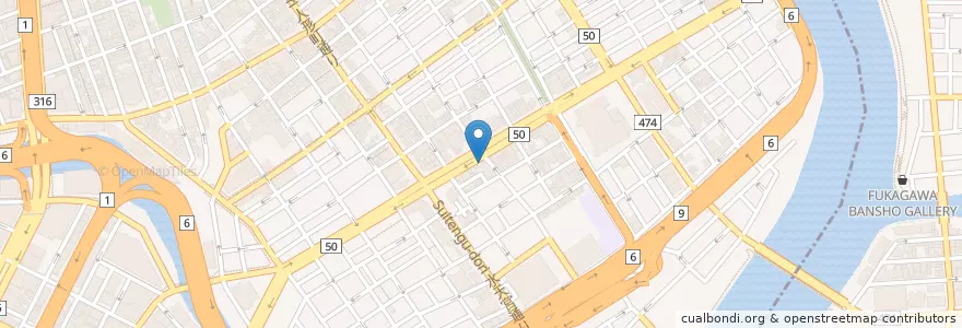 Mapa de ubicacion de 天ぷら御飯 天丼 水天宮 てん作 en 日本, 東京都, 中央区.