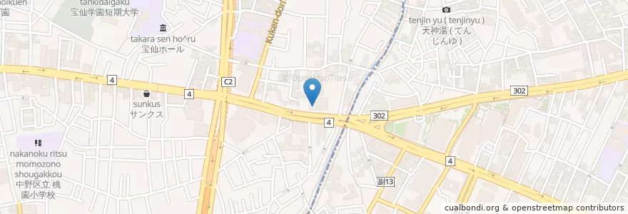 Mapa de ubicacion de デニーズ 中野坂上 en 일본, 도쿄도, 中野区.