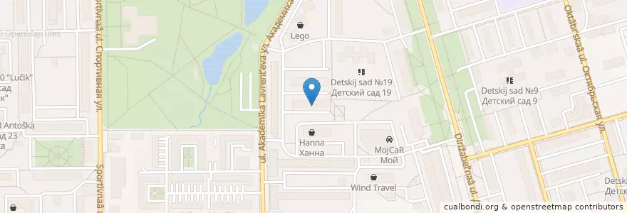 Mapa de ubicacion de Детская городская поликлиника №1 en 러시아, Центральный Федеральный Округ, Московская Область, Городской Округ Долгопрудный.