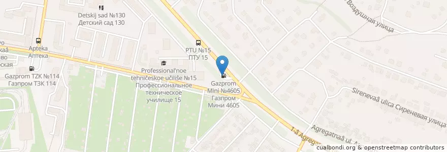 Mapa de ubicacion de Газпром Мини №4605 en Russie, District Fédéral Central, Oblast De Koursk, Курский Район, Городской Округ Курск.