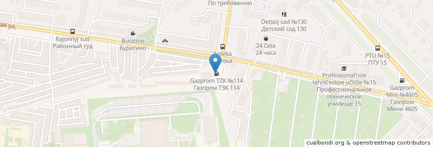Mapa de ubicacion de Газпром ТЗК №114 en Rússia, Distrito Federal Central, Oblast De Kursk, Курский Район, Городской Округ Курск.