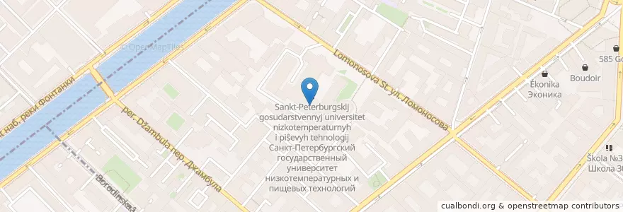 Mapa de ubicacion de Библиотека СПбГУНиПТ en Russland, Föderationskreis Nordwest, Oblast Leningrad, Sankt Petersburg, Центральный Район, Владимирский Округ.