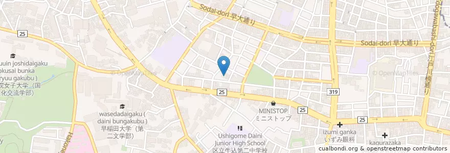 Mapa de ubicacion de 宗清寺 en Japonya, 東京都, 新宿区.