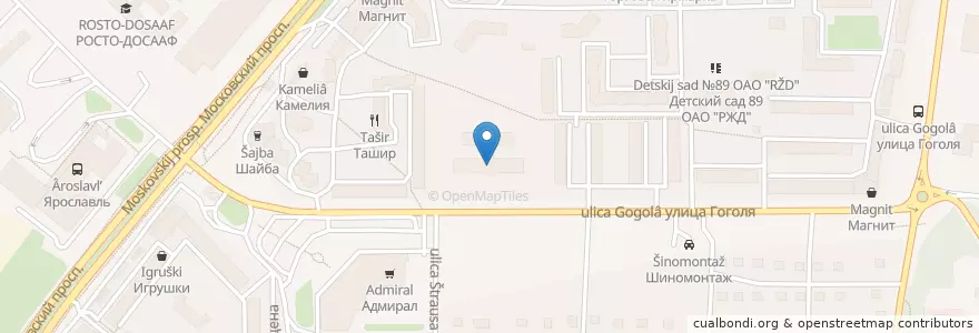 Mapa de ubicacion de Школа № 14 en Rusland, Centraal Federaal District, Oblast Jaroslavl, Ярославский Район, Городской Округ Ярославль.