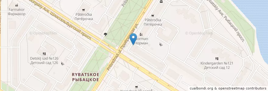 Mapa de ubicacion de Первая помощь en Russia, Northwestern Federal District, Leningrad Oblast, Saint Petersburg, Nevsky District, Округ Рыбацкое.