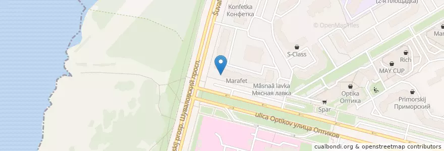 Mapa de ubicacion de Фарма en Russland, Föderationskreis Nordwest, Oblast Leningrad, Sankt Petersburg, Приморский Район, Округ № 65.