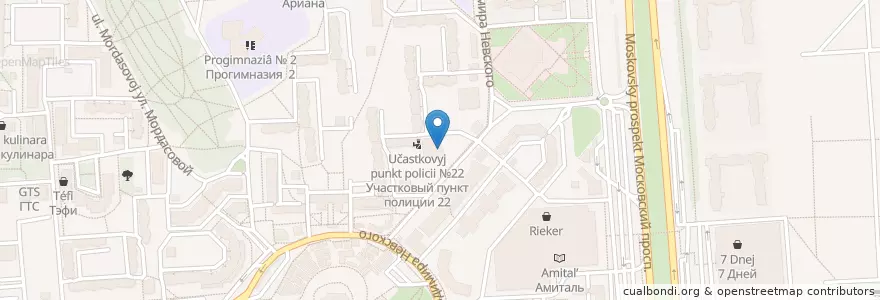 Mapa de ubicacion de Кремлин en Rússia, Distrito Federal Central, Oblast De Voronej, Городской Округ Воронеж.