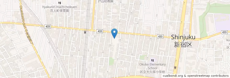 Mapa de ubicacion de 海亀山 全龍寺 en Jepun, 東京都, 新宿区.