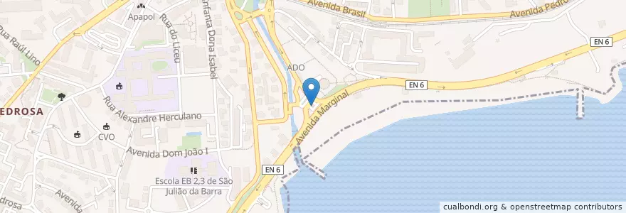 Mapa de ubicacion de PRIO en Portugal, Aire Métropolitaine De Lisbonne, Lisbonne, Grande Lisboa, Oeiras, Oeiras E São Julião Da Barra, Paço De Arcos E Caxias.