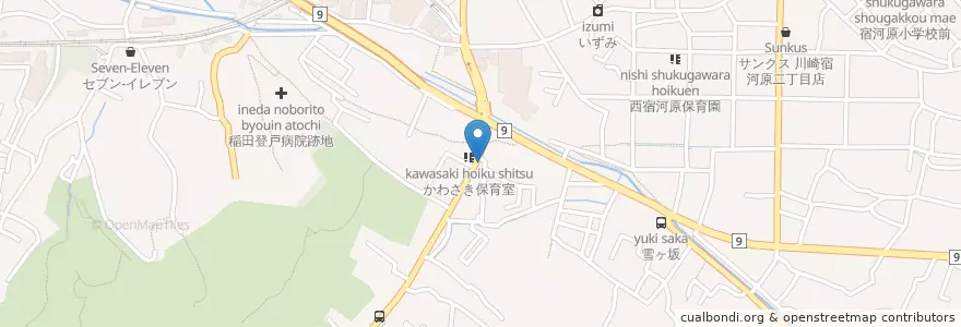 Mapa de ubicacion de Ravenna en 日本, 神奈川県, 川崎市, 多摩区.