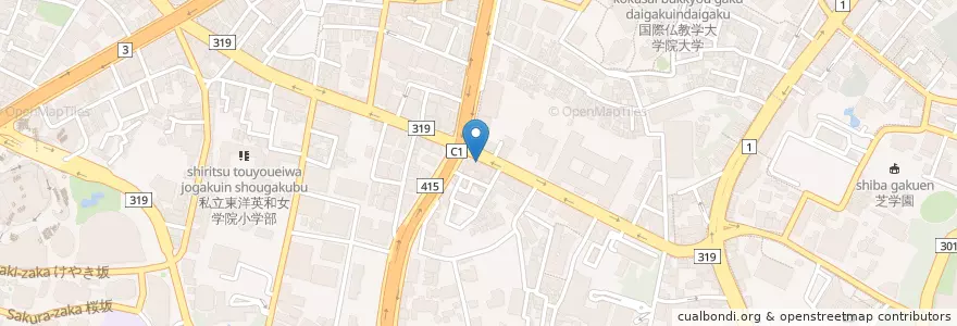 Mapa de ubicacion de Suji's en 日本, 東京都, 港区.