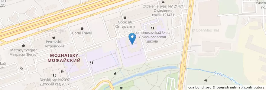 Mapa de ubicacion de Школа № 1195 en Rusia, Центральный Федеральный Округ, Москва, Западный Административный Округ, Можайский Район.