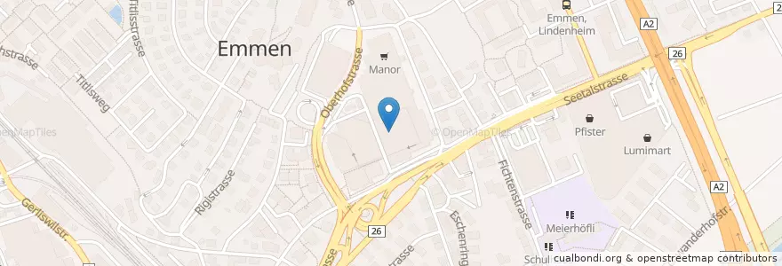 Mapa de ubicacion de Jasmin's Asien-Restaurant en Switzerland, Luzern, Emmen.