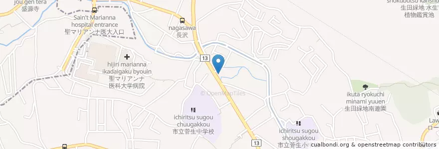 Mapa de ubicacion de Spoon en ژاپن, 神奈川県, 川崎市, 宮前区.