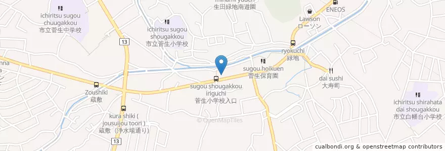 Mapa de ubicacion de ジャンボおしどり寿司 en 日本, 神奈川県, 川崎市, 宮前区.